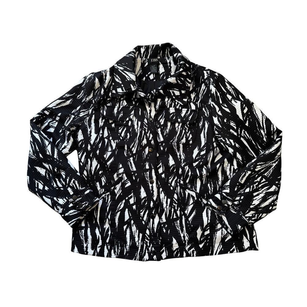 Vintage Y2K JOBIS Quilted Blazer/Jacket, size XL, Black & White design.
